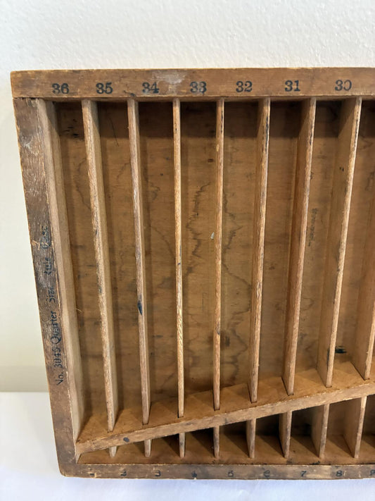 Antique Wooden Printer's Type Case, Hamilton Mfg Co , Letterpress Print Tray, Industrial Wall Display, Vintage Finds