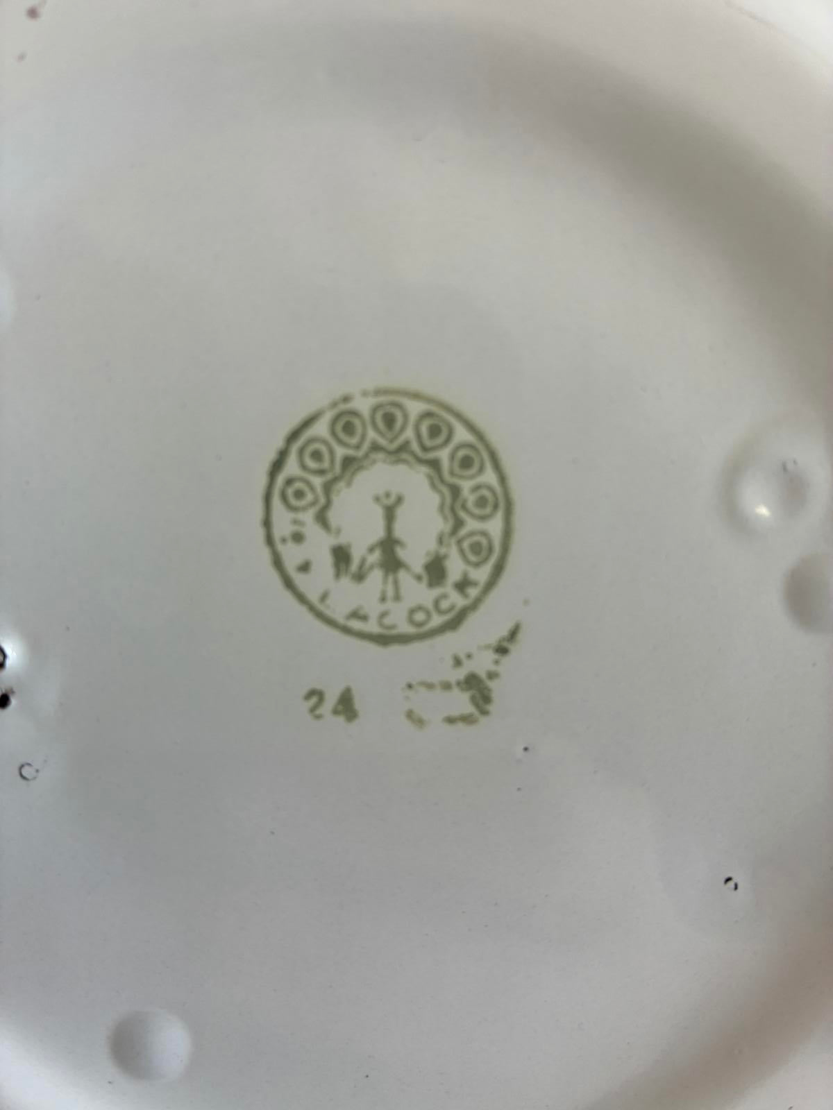 Vintage Enamel Bowl Hand Painted Floral Design Chippy Patina