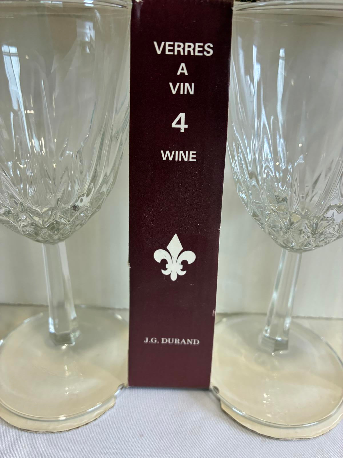 Vintage Diamant by Durand Wine Glasses Set of 8 French Crystal with Original Box