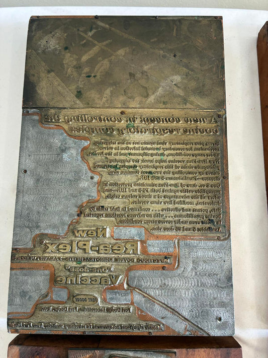 Antique Letterpress Printers Blocks Set of 4 Advertising Printing Plates