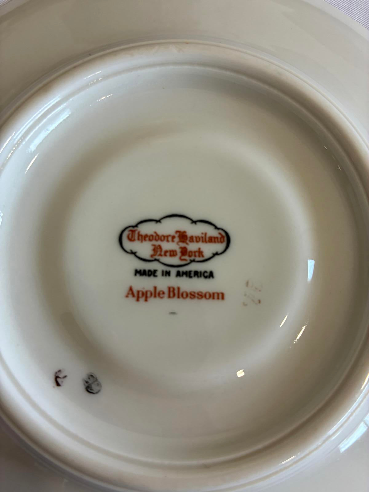 Haviland NY Apple Blossom Teacups and Saucers Set of 7