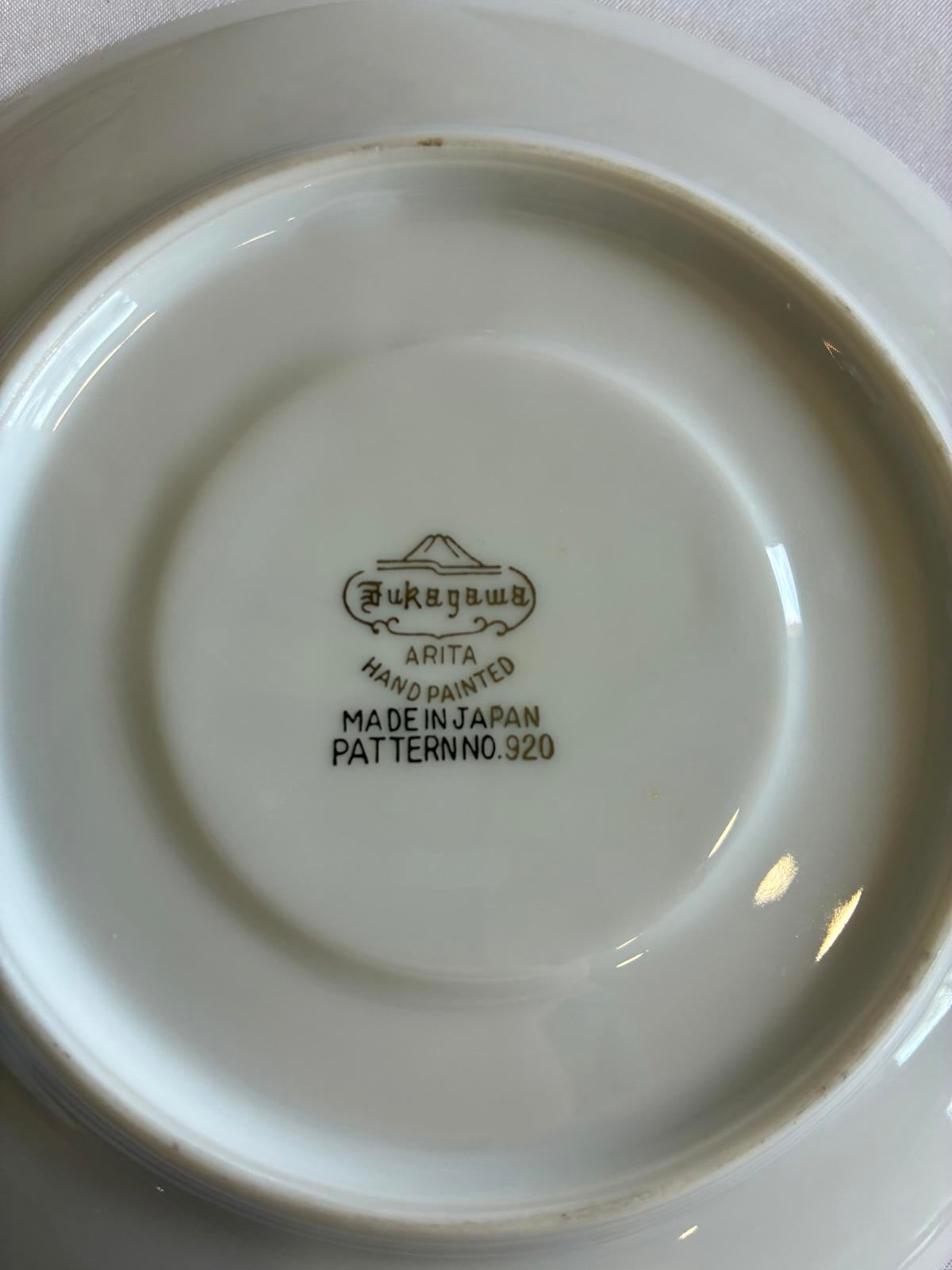 Fukagawa Arita 20 Piece Tea Set Japan Pink Rose Teacups Saucers Sugar Creamer