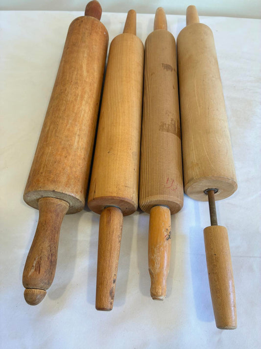 Vintage Wooden Rolling Pins Set of 4 Farmhouse Rolling Pin Rustic Baking