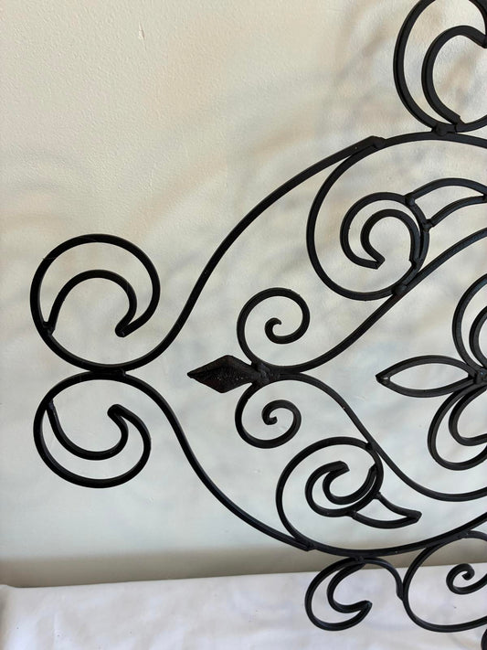 Large Metal Scroll Wall Decor Black Wrought Iron Wall Art Farmhouse Wall Hanging