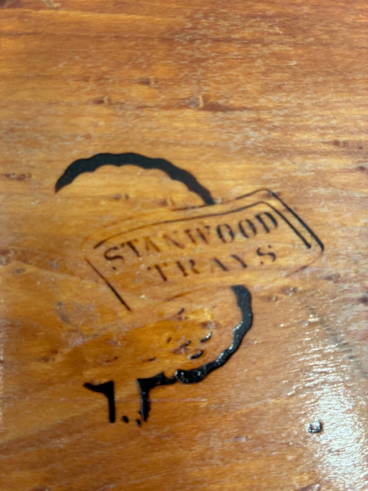 Vintage Stanwood Wooden Tray, Mid Century Wood Serving Tray