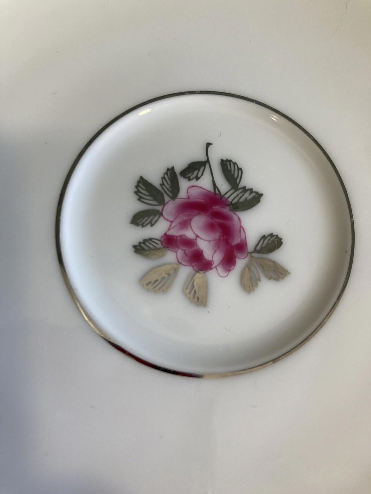6 Vintage Fukagawa Arita 920 Pink Flower Cup & Saucer Set Hand-Painted Japan