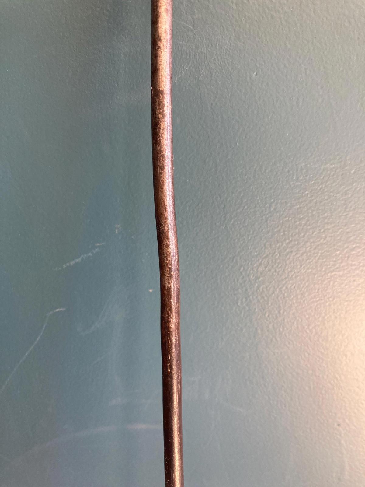 Antique Cast Iron Fireplace Poker Figural Man With Pot on Head