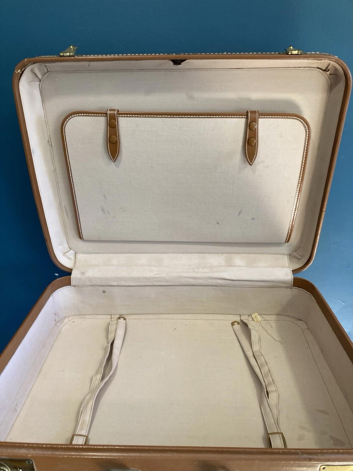 Vintage Cruisaire Leather Luggage Carry-On Suitcase – Light Brown Travel Case