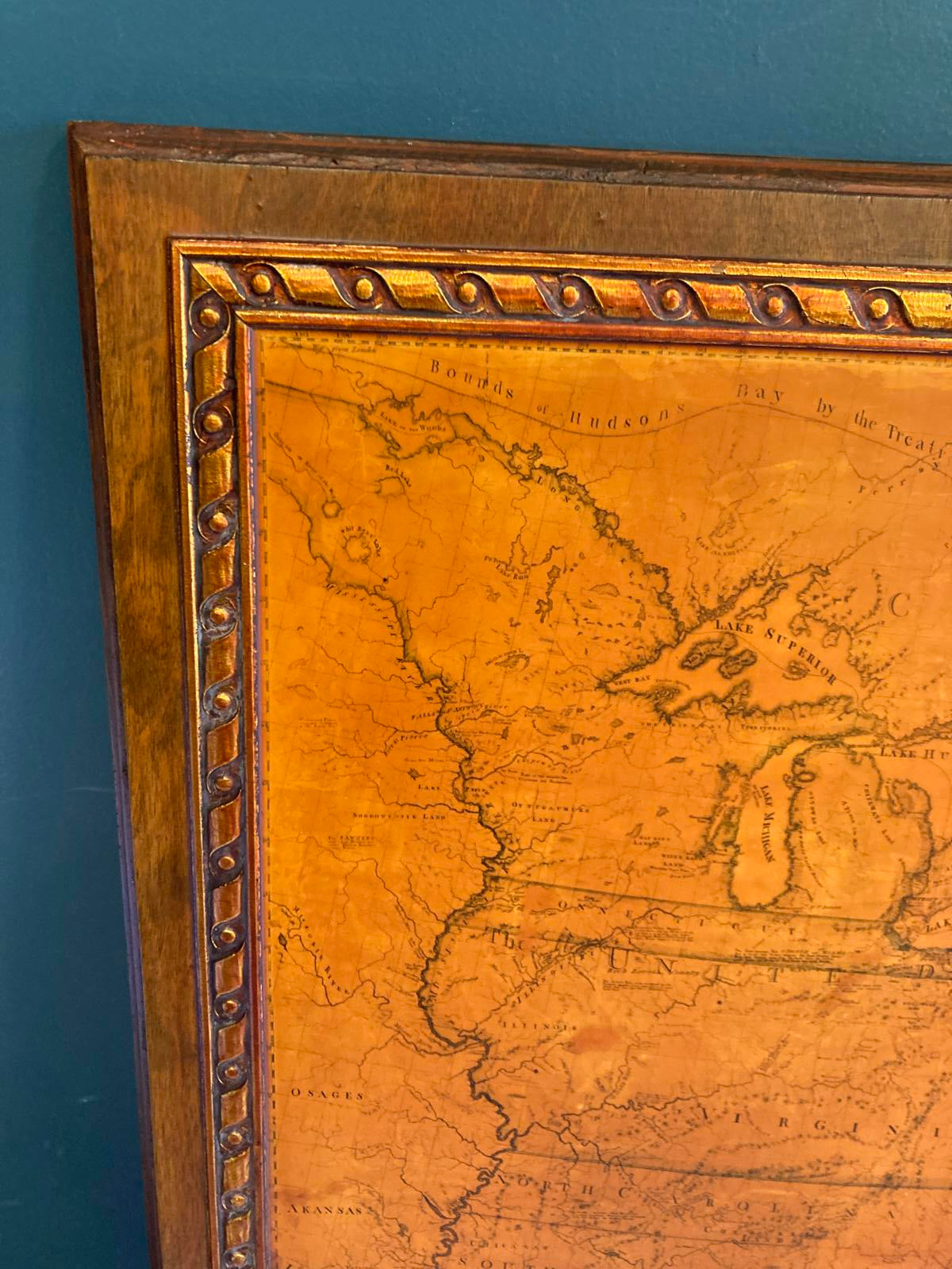 Vintage Map of United States in 1783 Abel Buell on Wood Wall Map