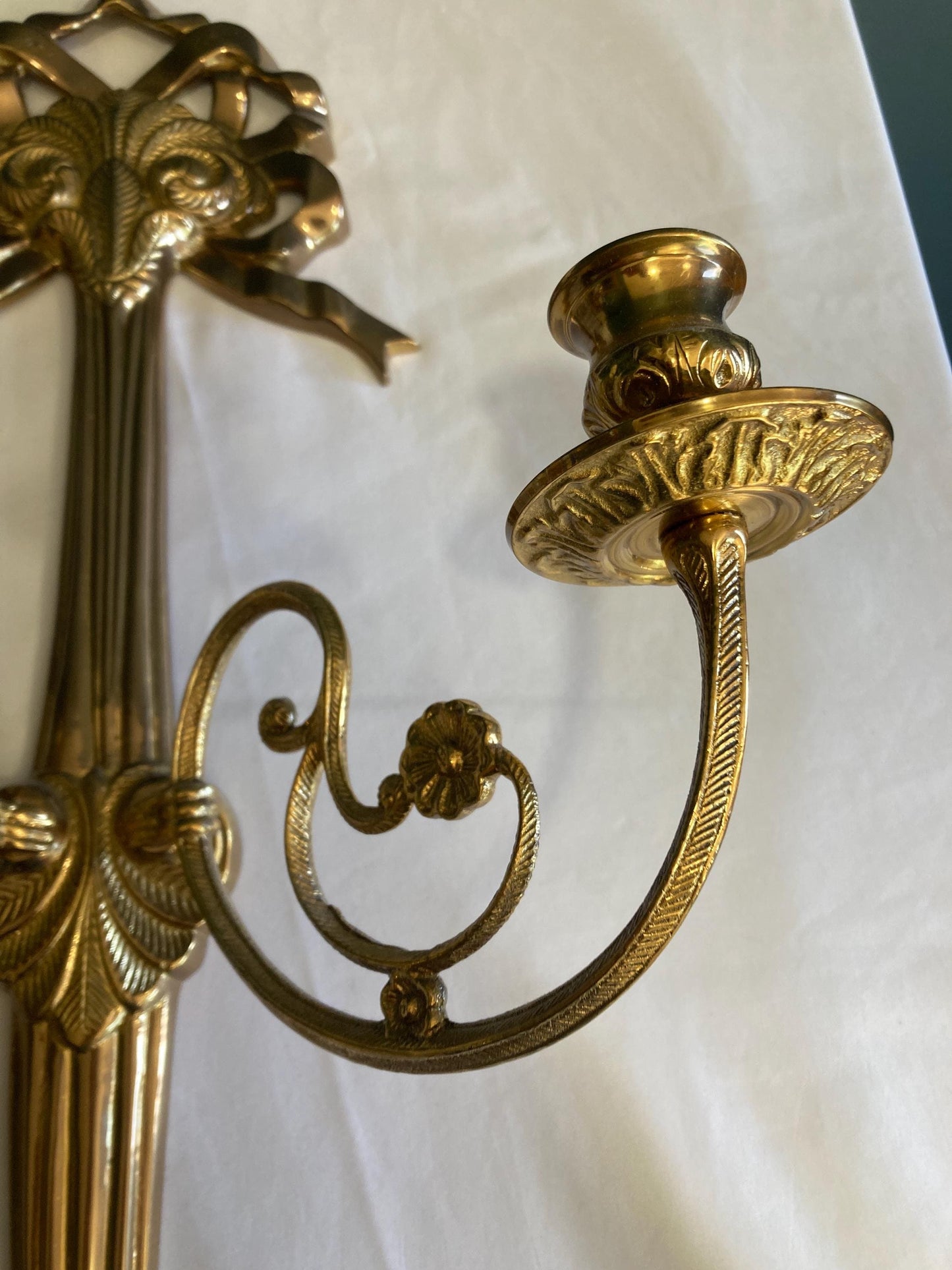 Vintage Solid Brass Candle Sconces