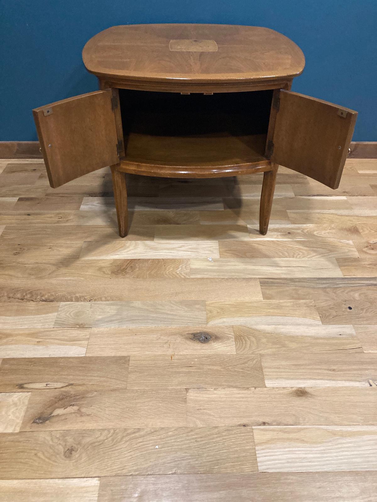 1950s Vintage Burl Inlay Side Table