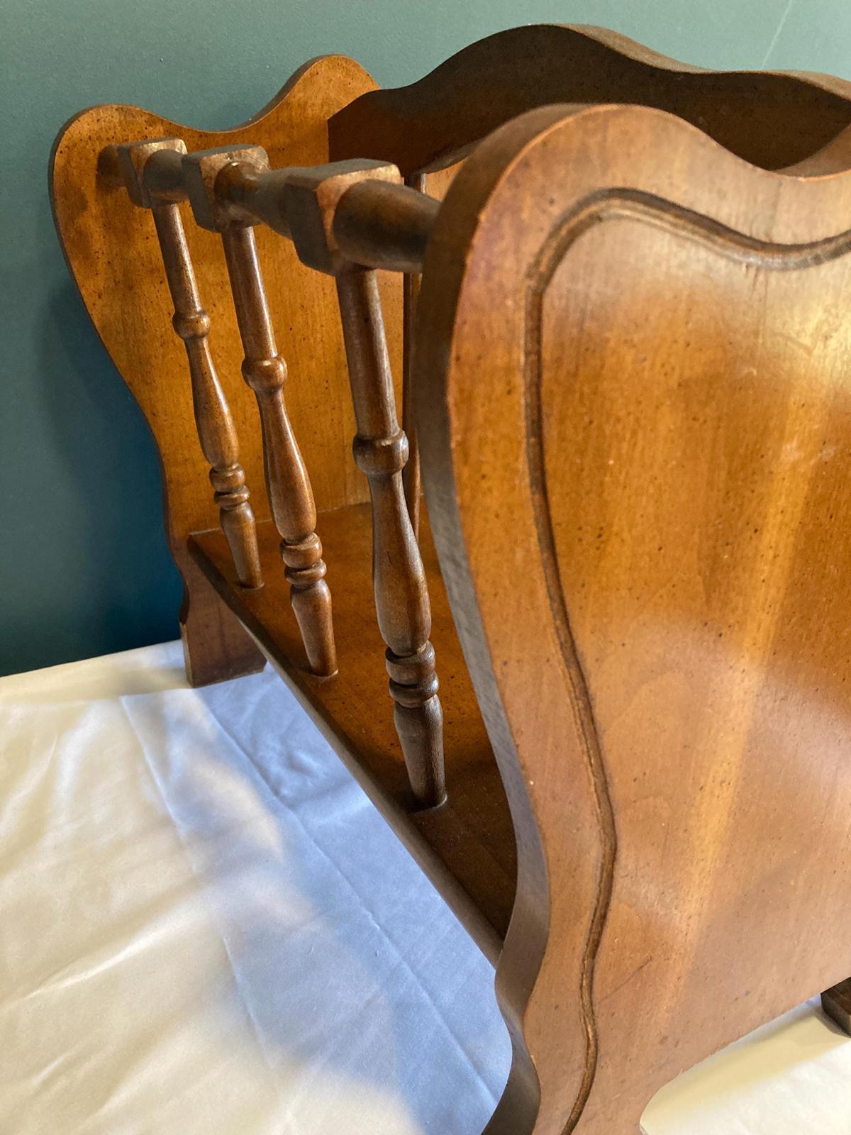 Vintage Solid Wood Magazine Rack