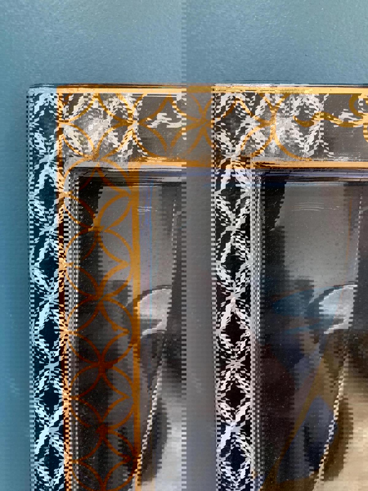 1960s Asian Chinoiserie Mother of Pearl Wall Panel With Black Lacquer