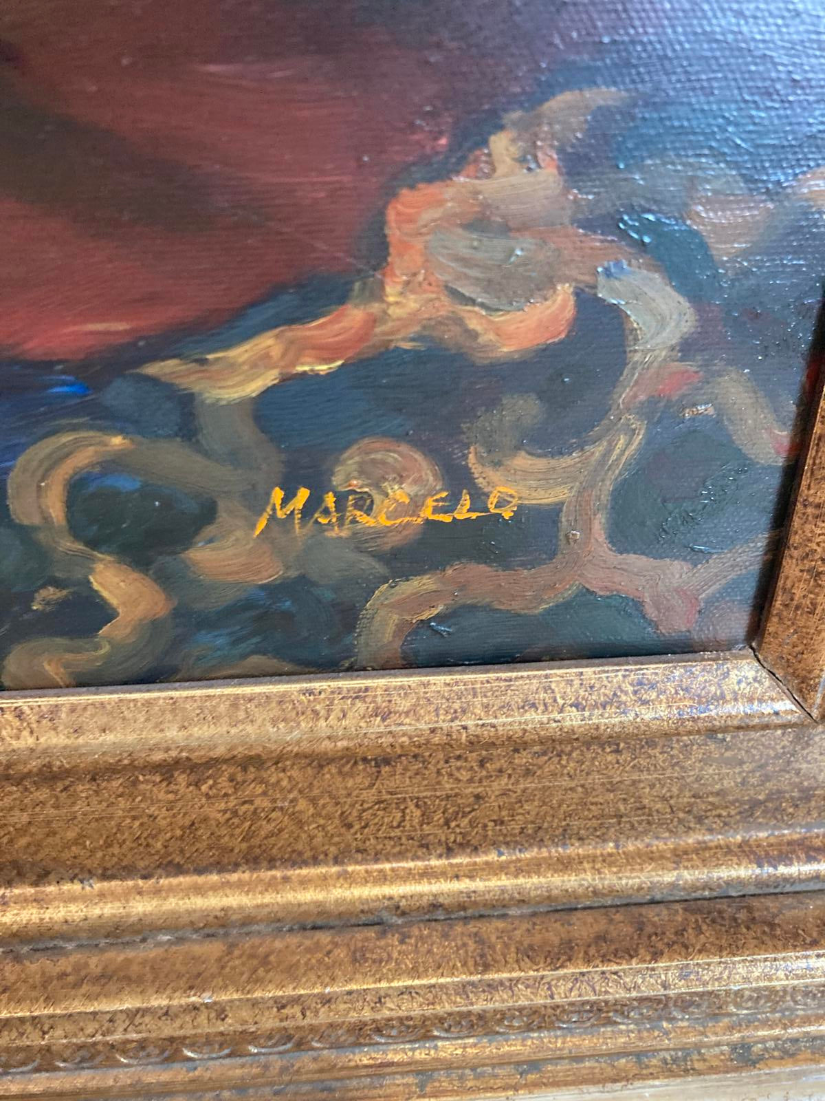 Large Framed Oil Painting of Mother and Child