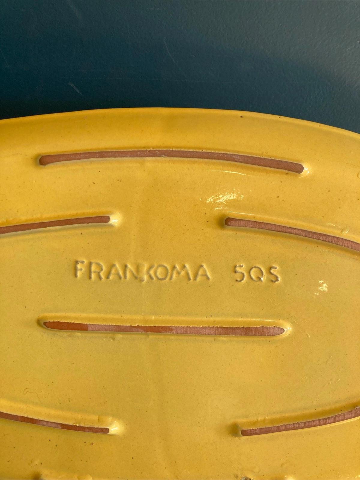 Midcentury Frankoma Pottery 13.6” Yellow Oval Platter 5QS