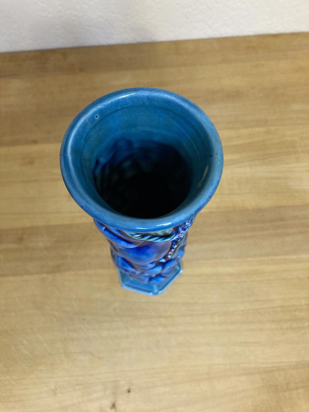 Vintage Inarco Pottery Blue Mood Indigo Vase – 8"
