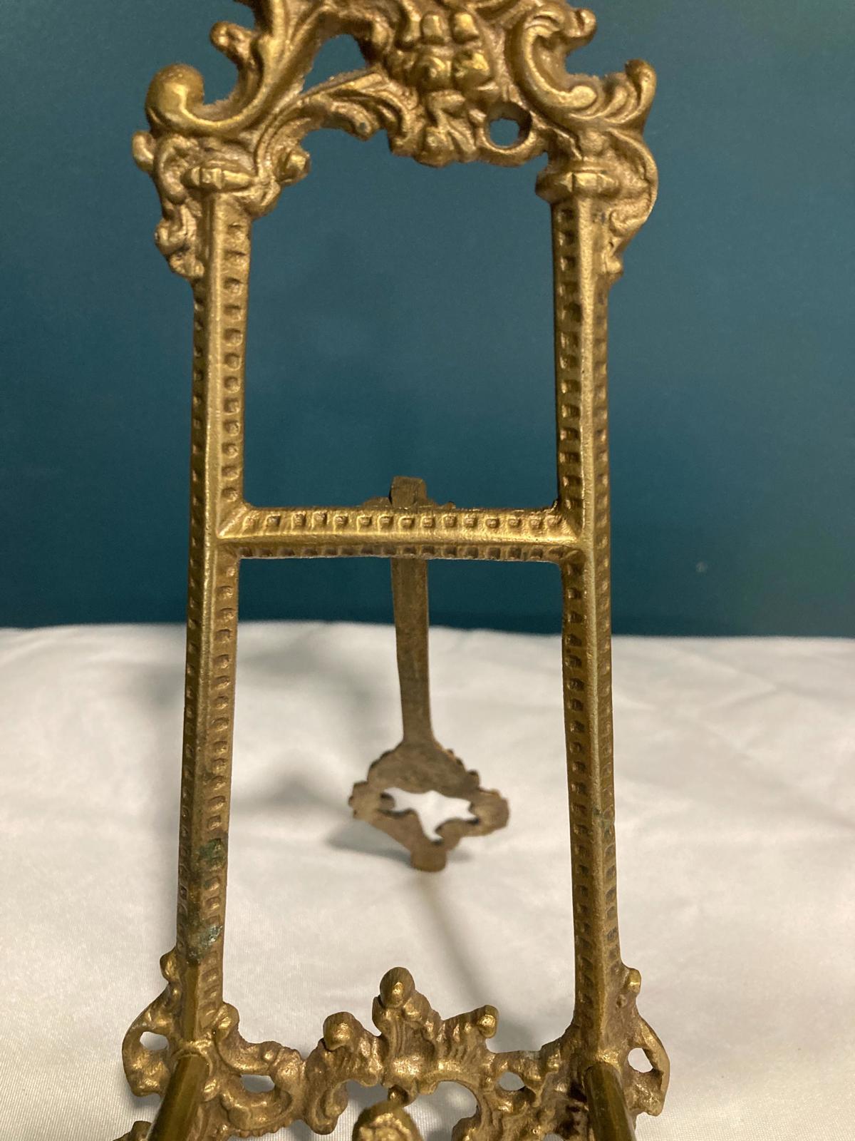Vintage Solid Brass Ornate Table Easel