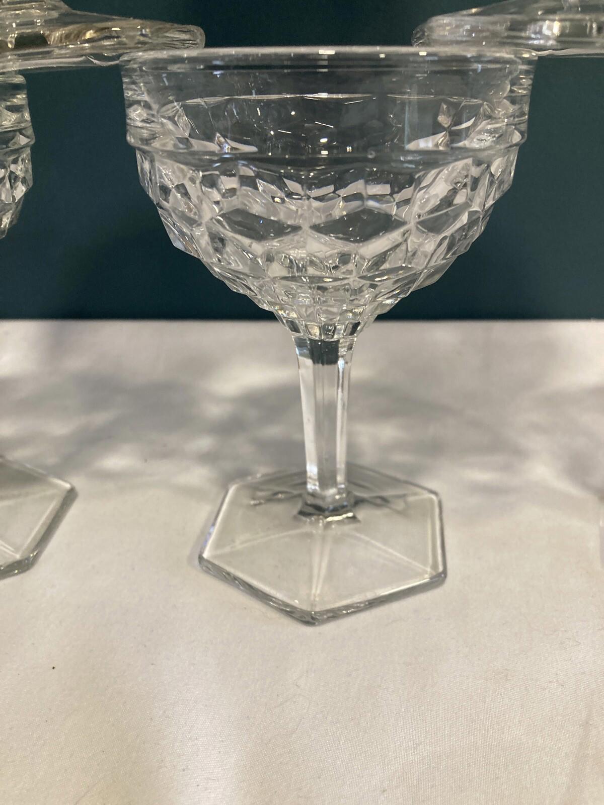 Set of 6 Fostoria American Tall Sherbet Dessert Glasses – Cubist Champagne Coupe