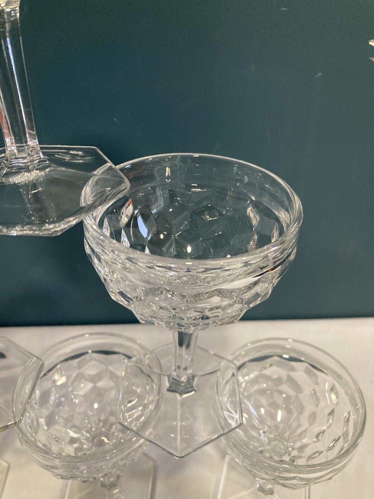 Set of 6 Fostoria American Tall Sherbet Dessert Glasses – Cubist Champagne Coupe