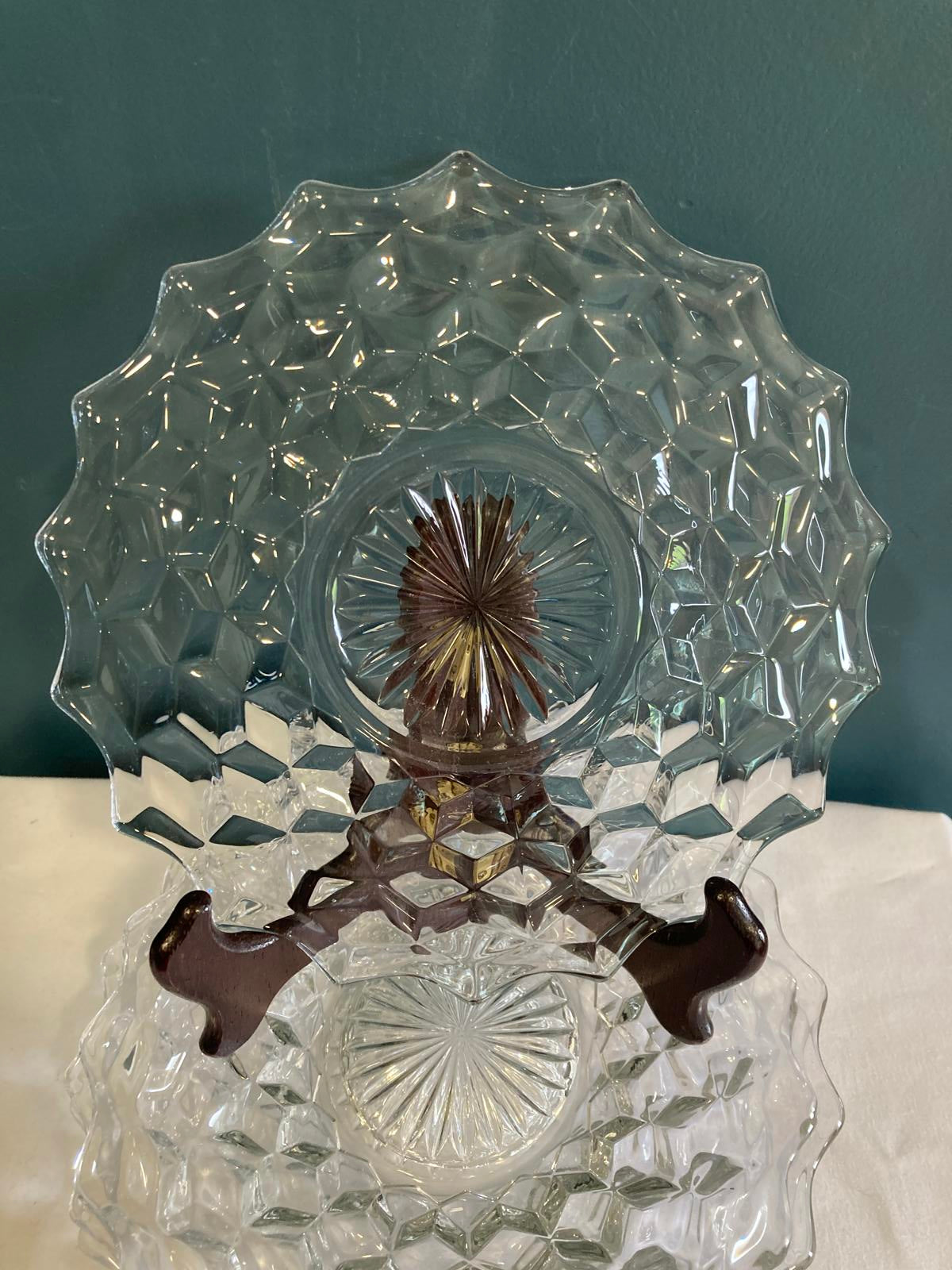 Fostoria Cubist Glass Salad Plates , Set of 4