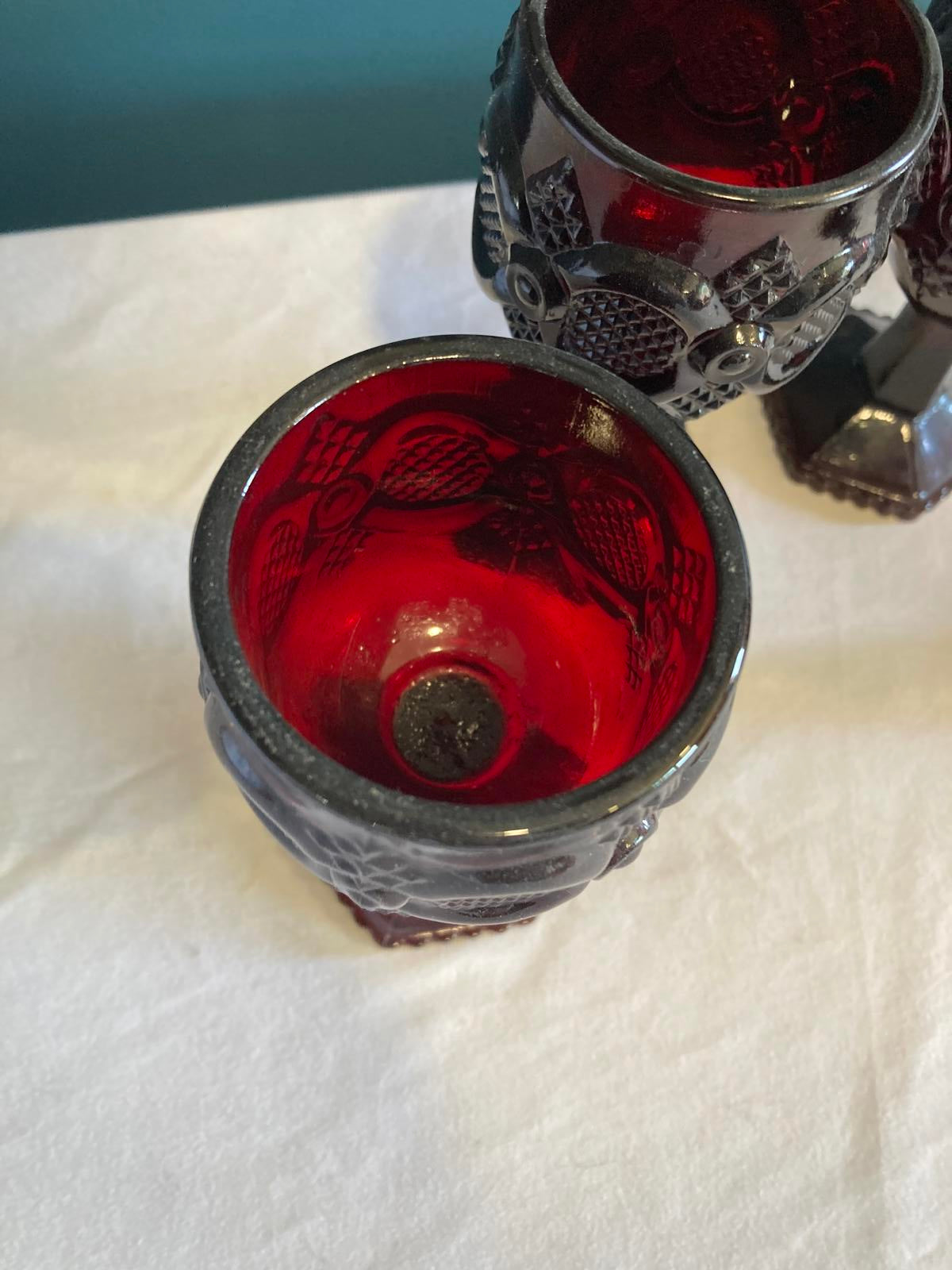 Vintage Ruby Red Goblets for Avon, Set of 4