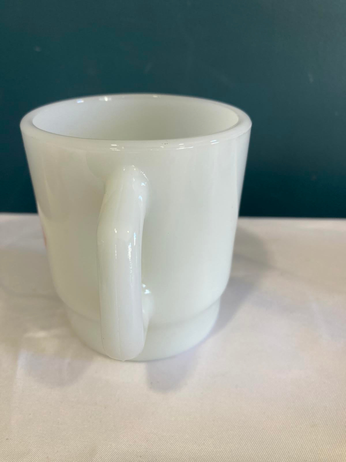 Midcentury Salvation Army Milk Glass Mug Anchor Hocking Made in USA