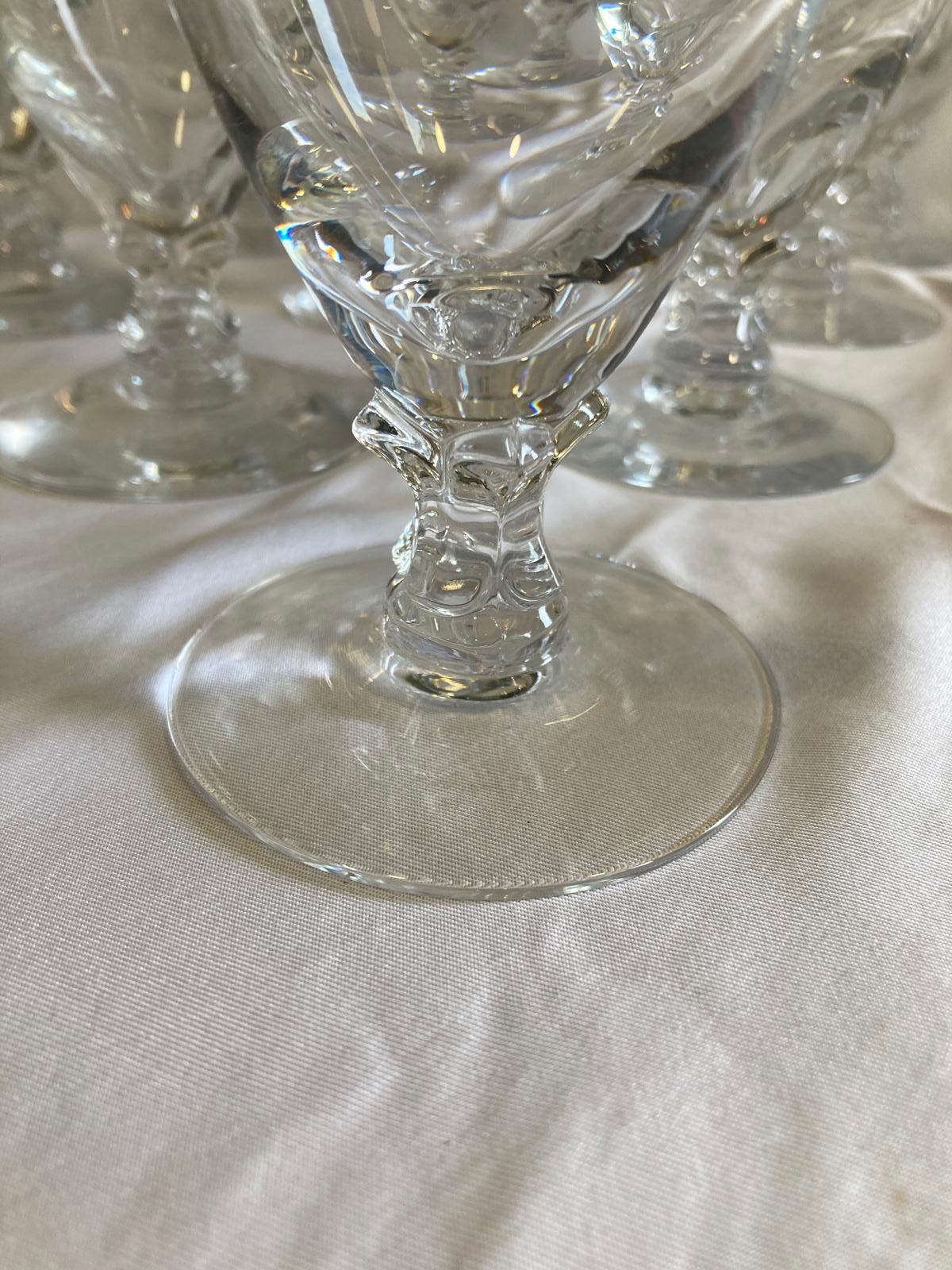 Vintage Fostoria “Wedding Ring” Platinum Rim Glasses – Set of 10
