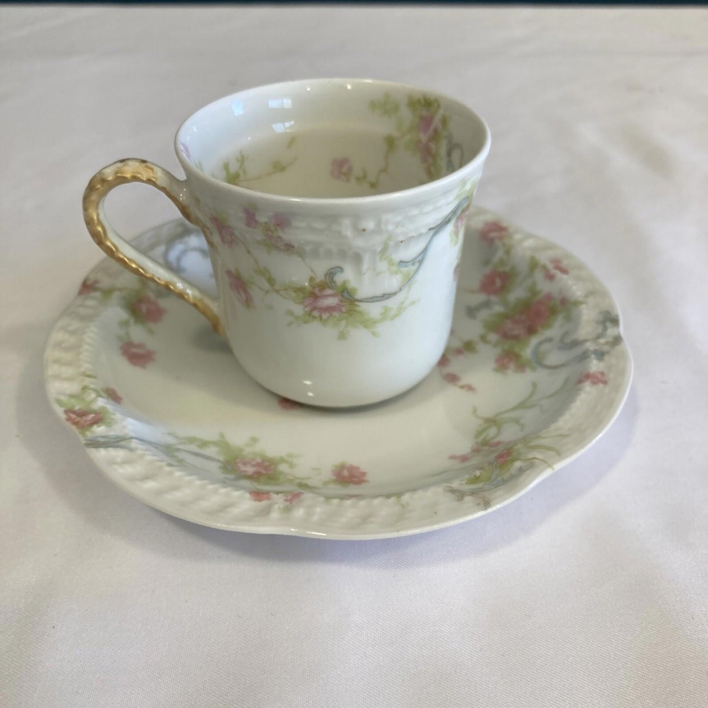 Set of 8 Vintage Haviland & Co Limoges France The Princess Tea Cups & Saucers