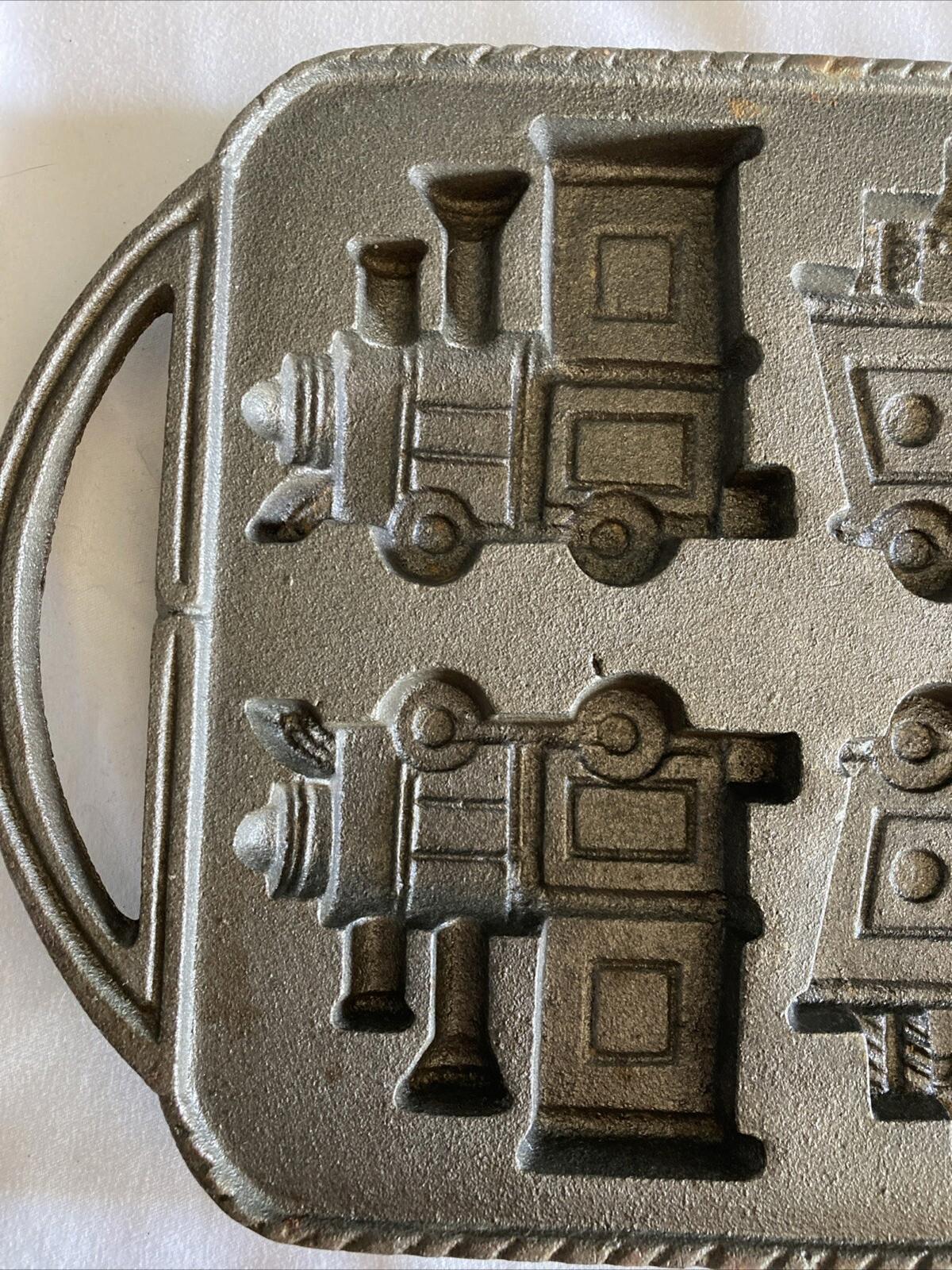 Vintage Cast Iron Heavy Train Set Candy Chocolate Cookie 3D Mold