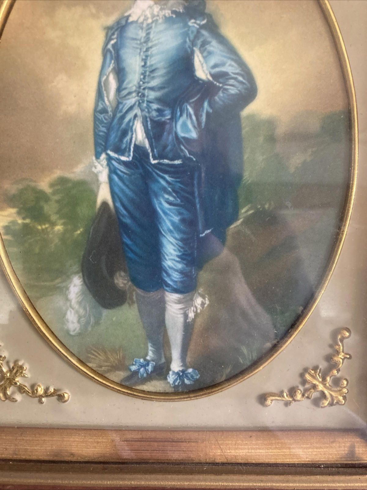 BLUE BOY Vintage Turner Wall Accessory Wood Frame Gold Accents 8” X 10”