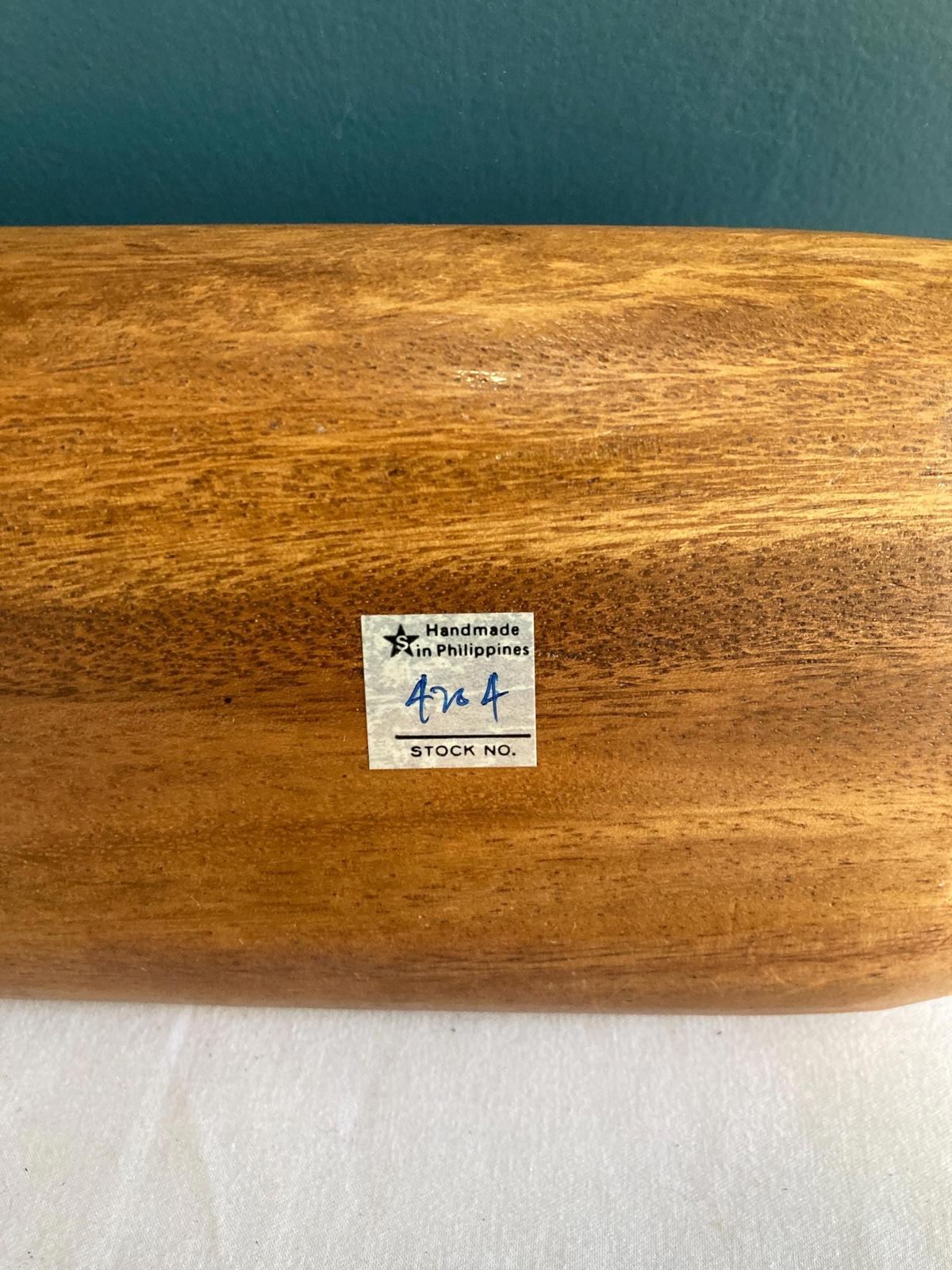 Midcentury Modern Solid Wood Condiment Bowls with Tray and Spoons
