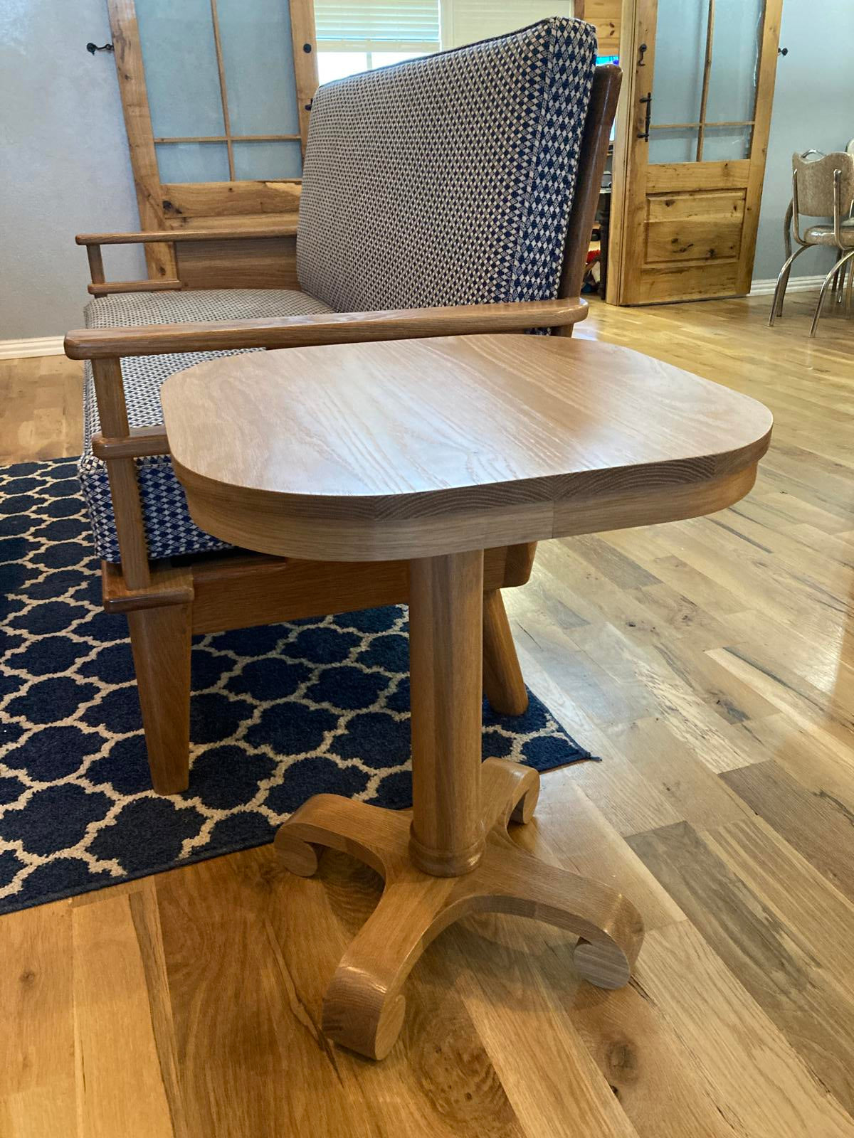 Custom Handmade Oak Pedestal Side Table