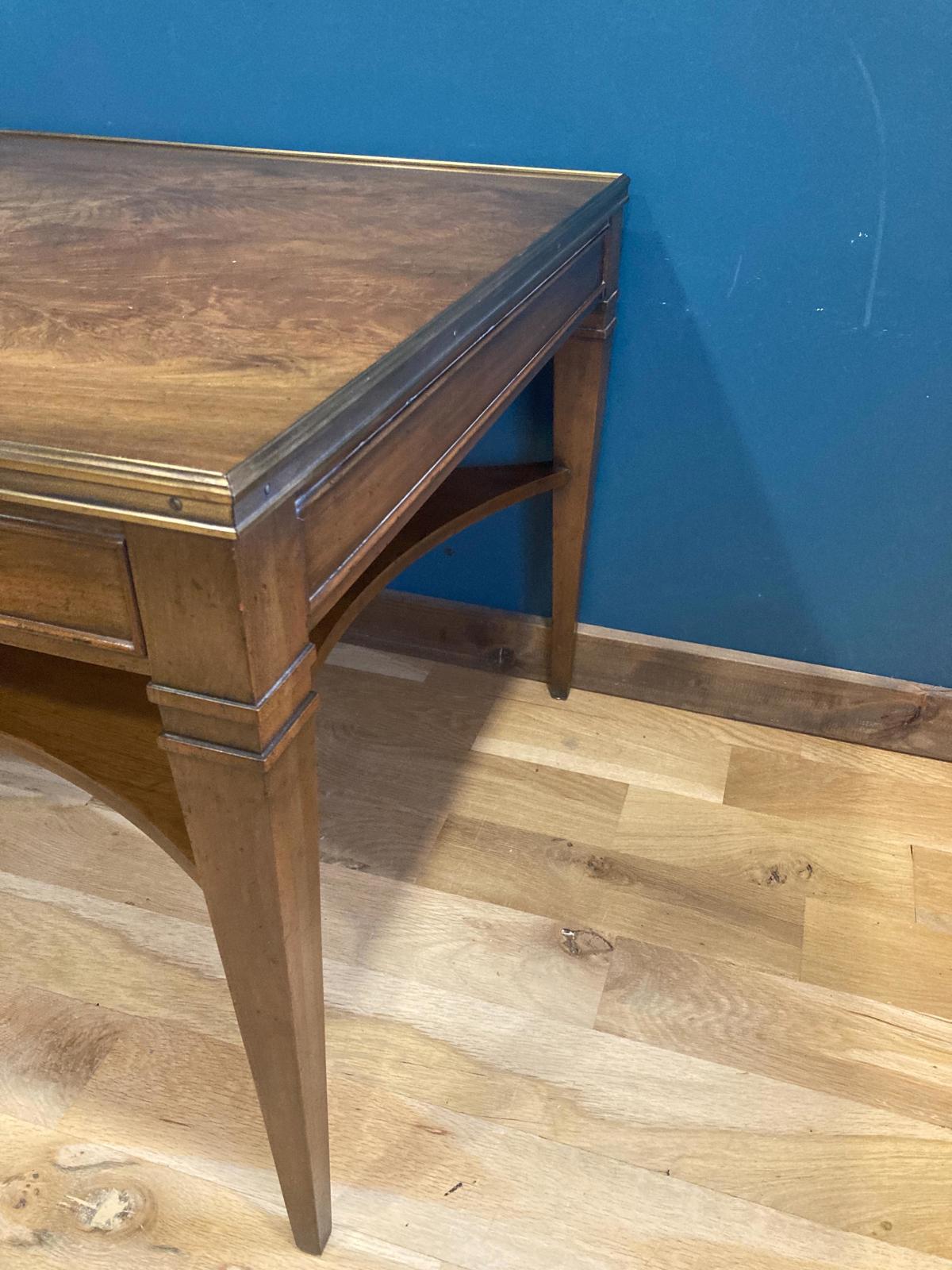 Vintage 1950s Baker Furniture Neoclassical Side Table W/Star Shelf & Brass Pulls