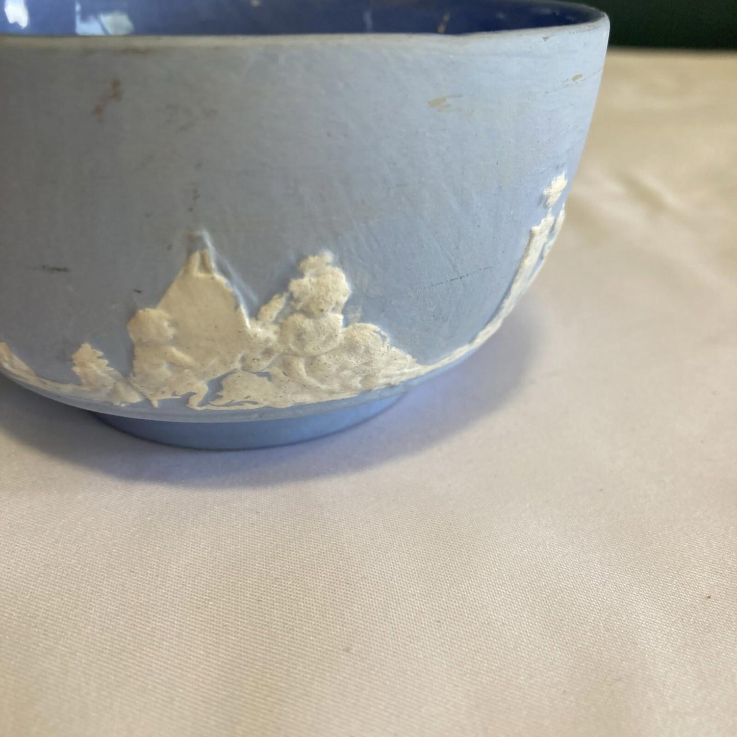 Vintage Blue Jasperware Creamer & Bowl Set –Classic Greek Relief Made in England
