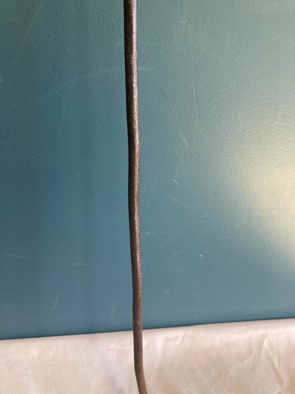Antique Cast Iron Fireplace Poker Figural Man With Pot on Head