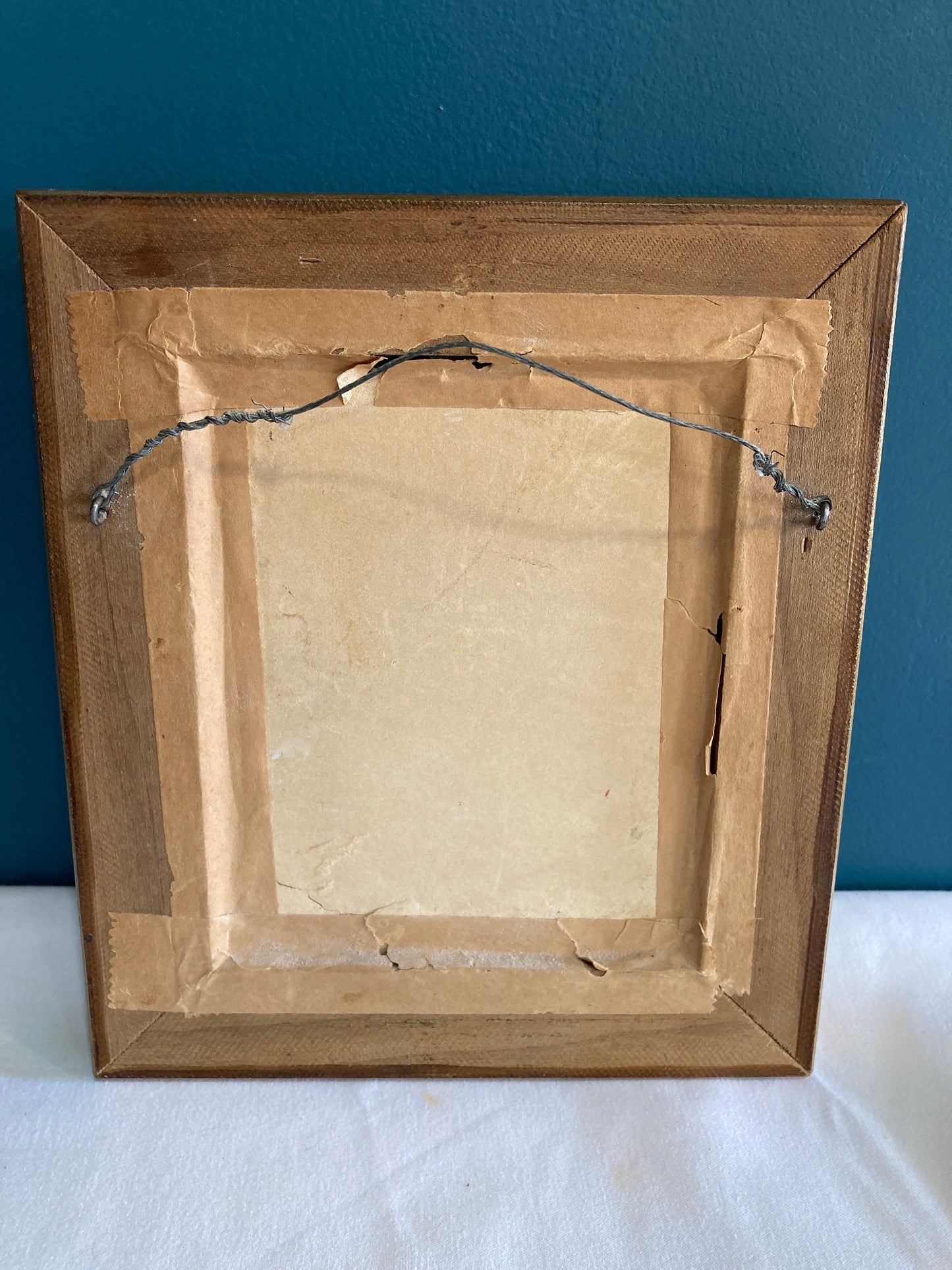 Vintage Original Woman in Red Oil Painting with Gold Frame