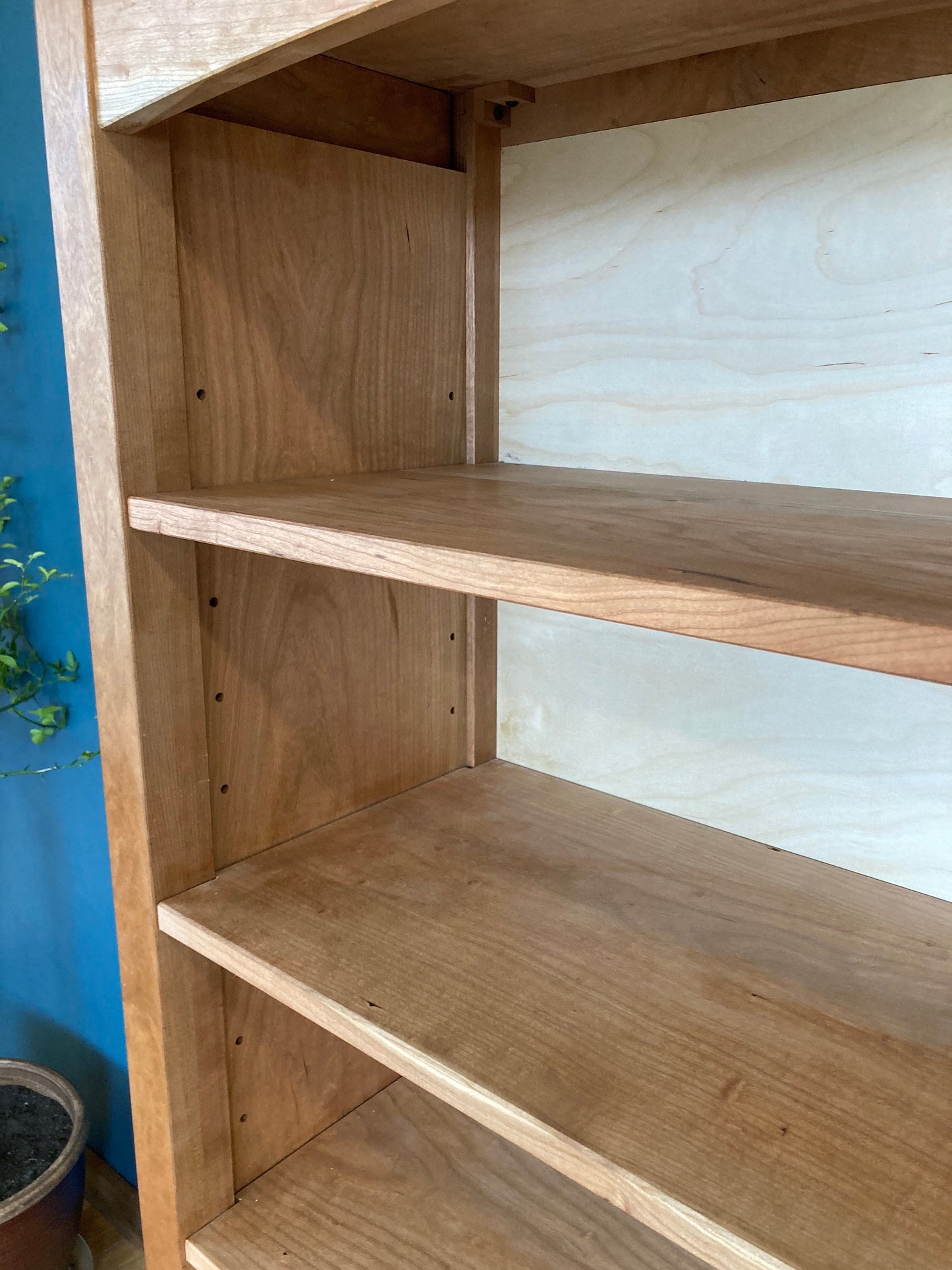 New Handmade Solid Cherry Wood Shaker Style 5-shelf Bookcase