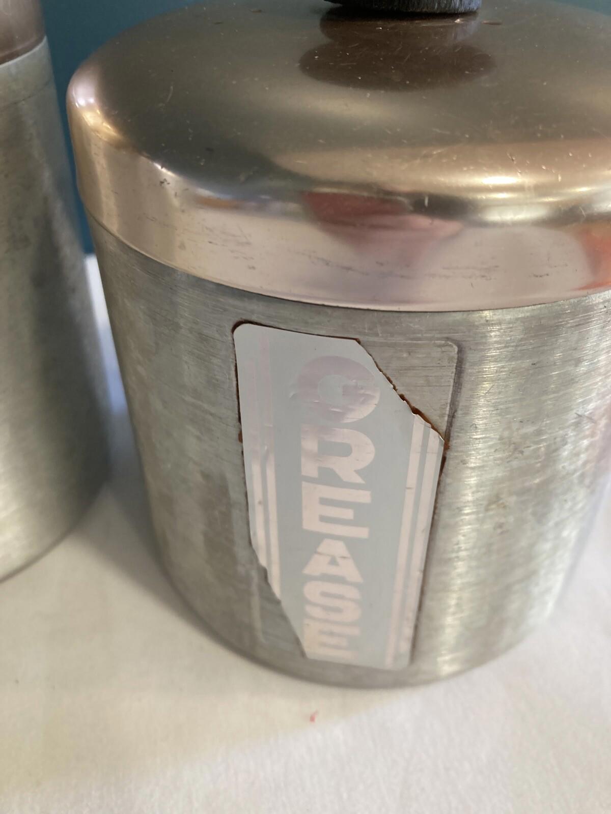4 Vintage Maid of Honor Copper Aluminum Canisters –Flour Sugar Coffee Grease Set