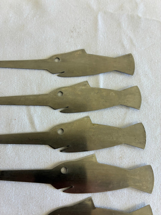 Vintage Swordfish Metal Cocktail Skewers, Set of 8