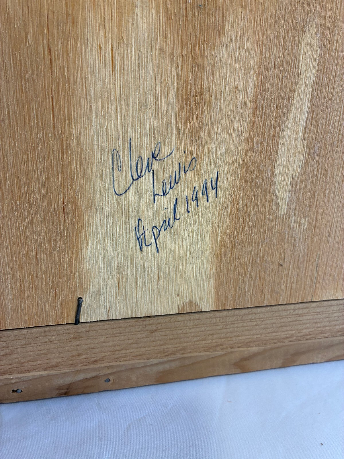 Signed Cleve Lewis Wood Marquetry Diorama "Grandma's Passion" 1994 | Handmade Folk Art