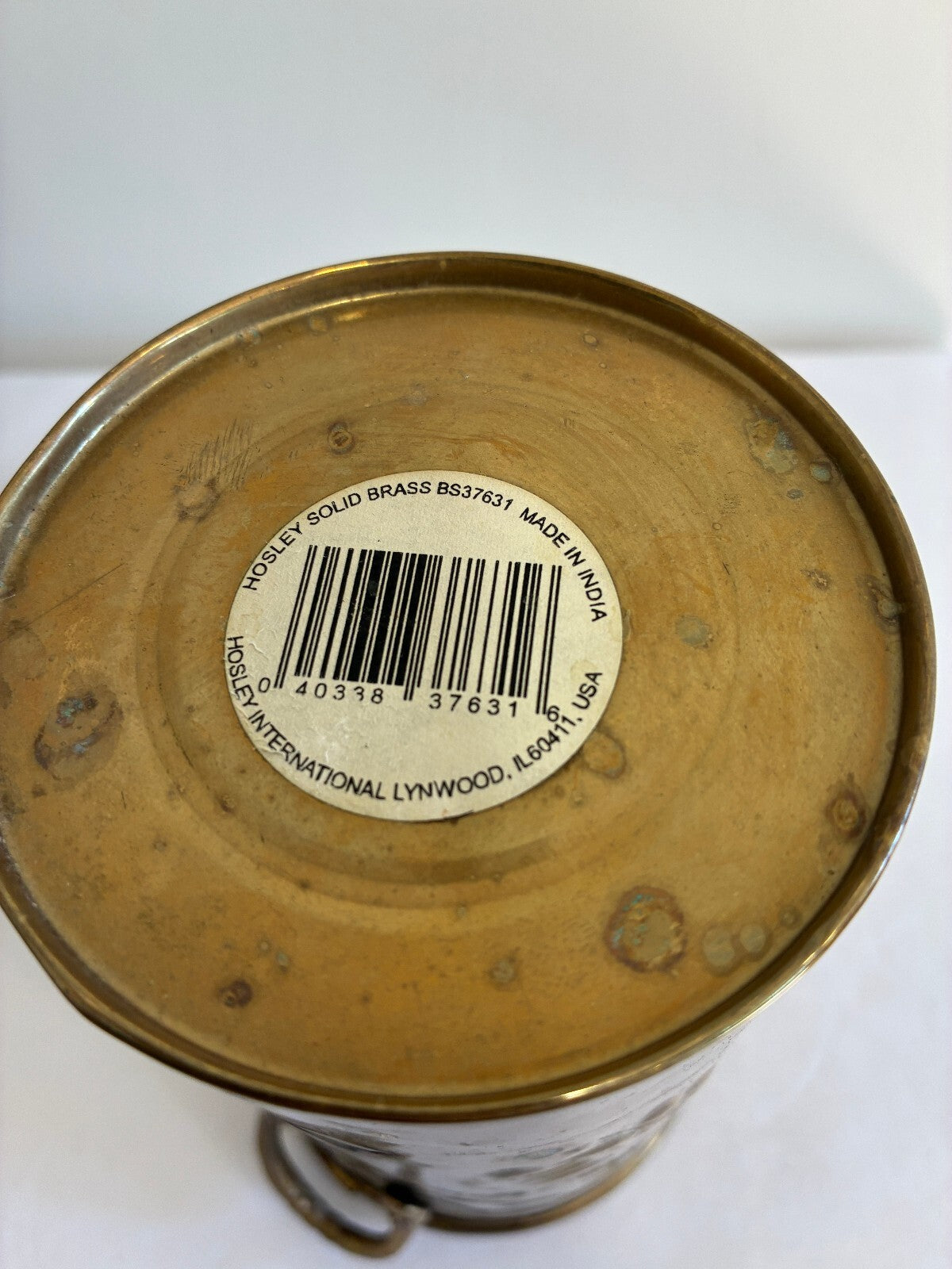 Vintage Hosley Solid Brass Grapevine Vase with Handles | Embossed Flower Bucket