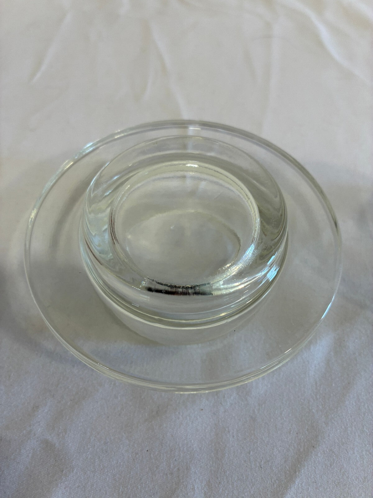 Vintage Glass Butter Dish with Domed Lid Clear Pressed Glass