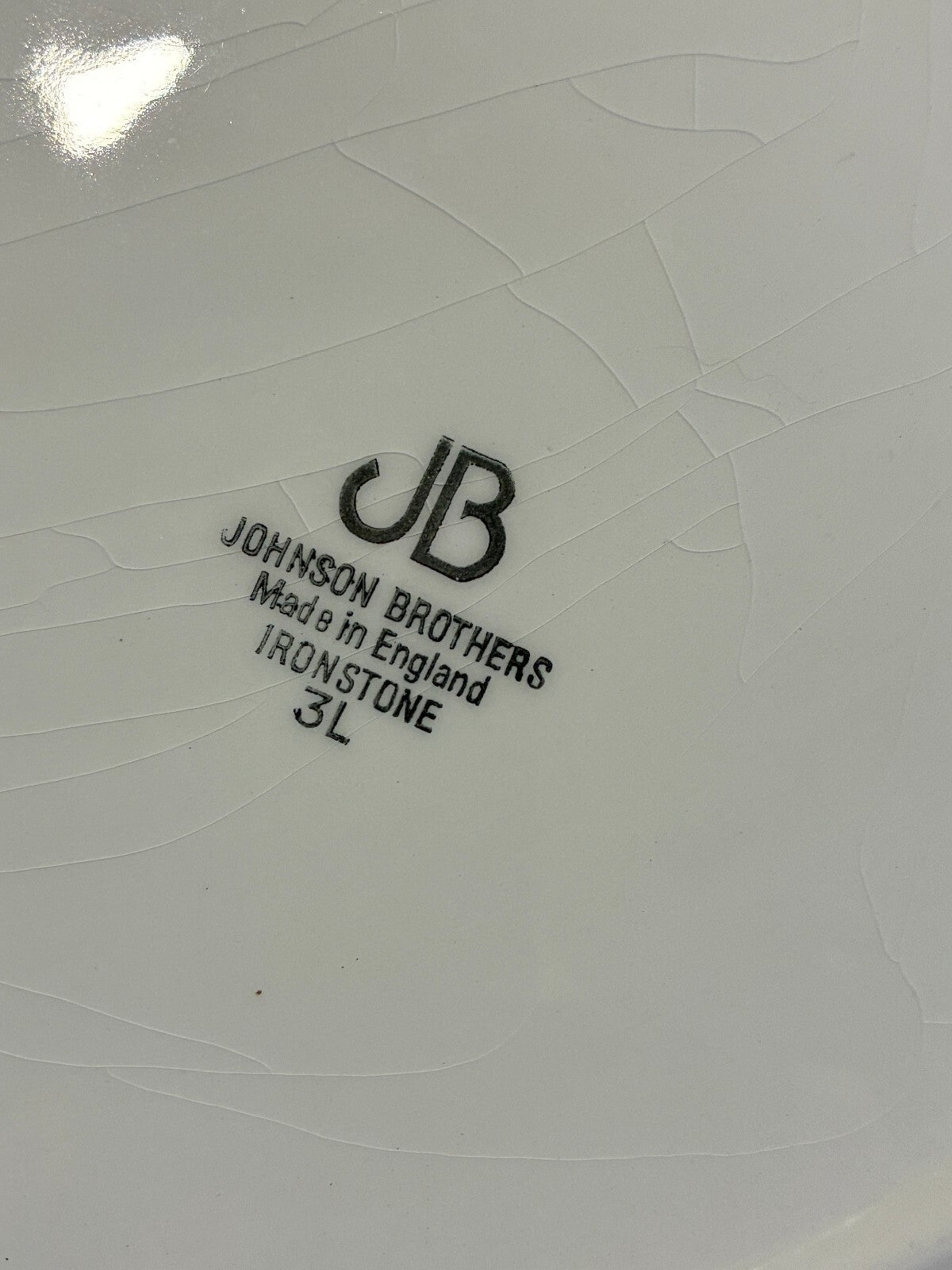 Vintage Johnson Brothers White Ironstone Oval Platter | Made in England |