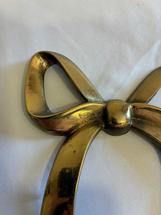 Vintage Brass Bow Wall Decor | Solid Brass Ribbon Accent