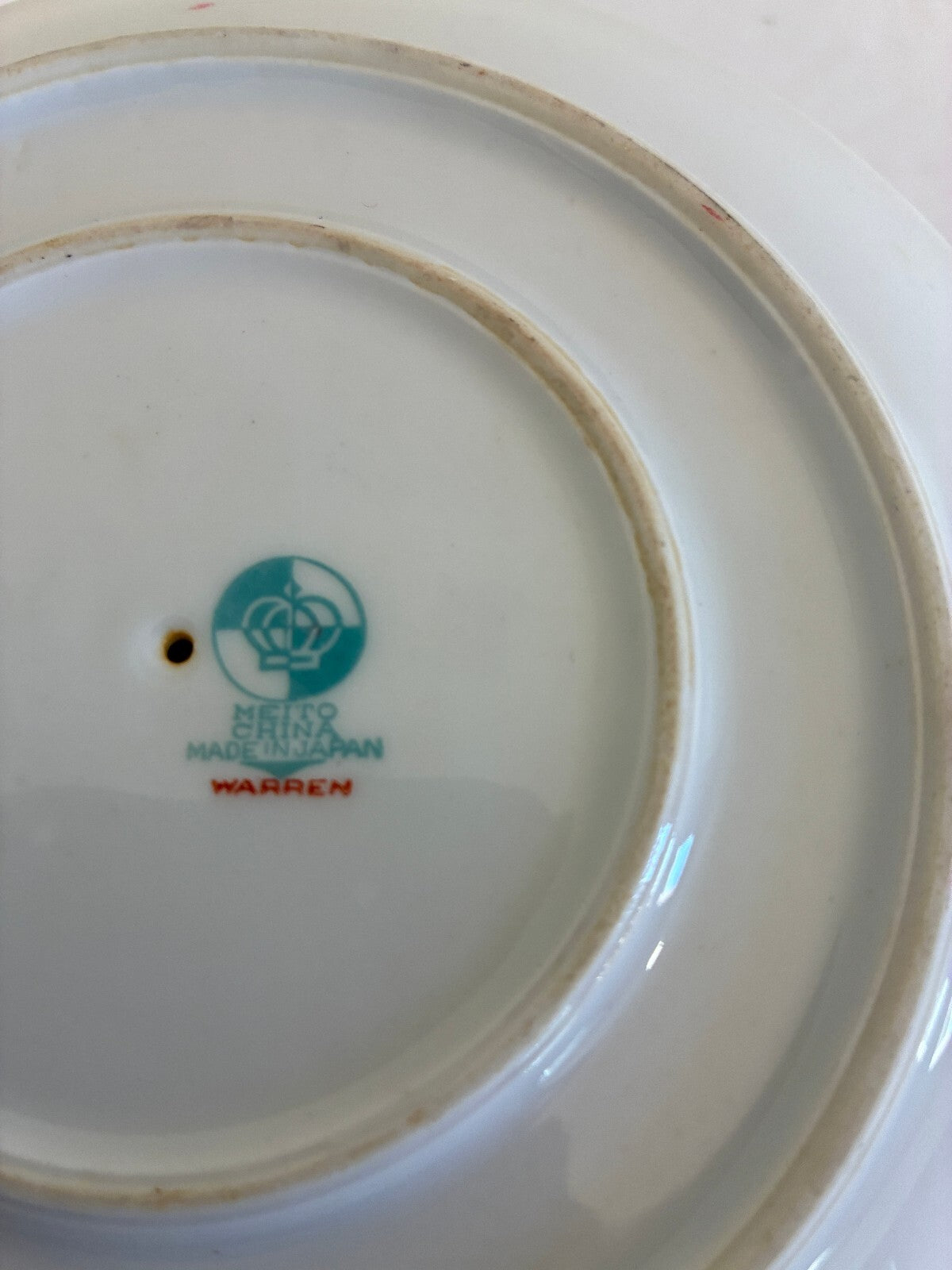 Vintage Meito China Warren Gravy Boat with Attached Underplate, Blue and Gold