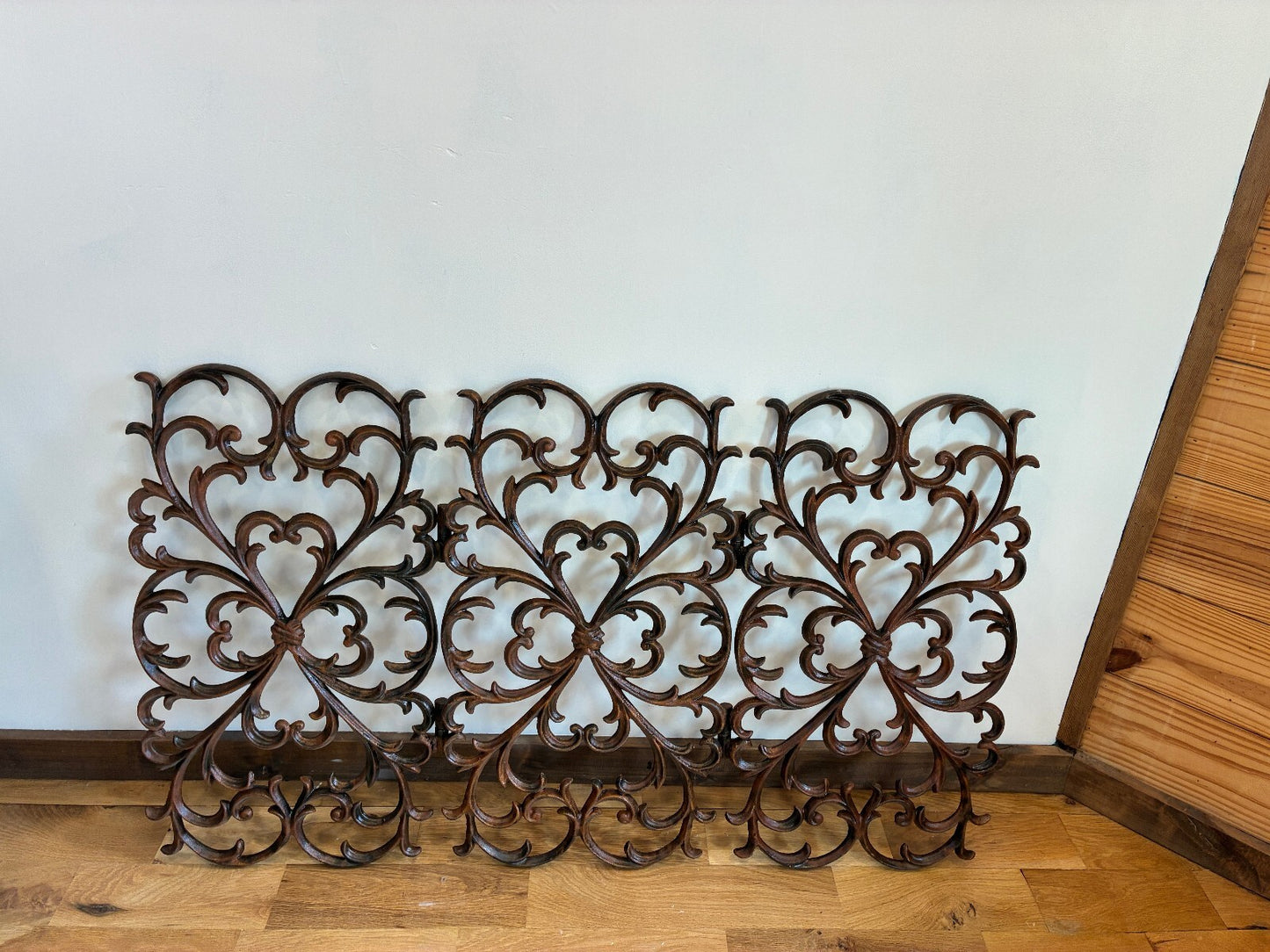 Vintage Large Cast Iron Fireplace Screen Ornate Scrollwork
