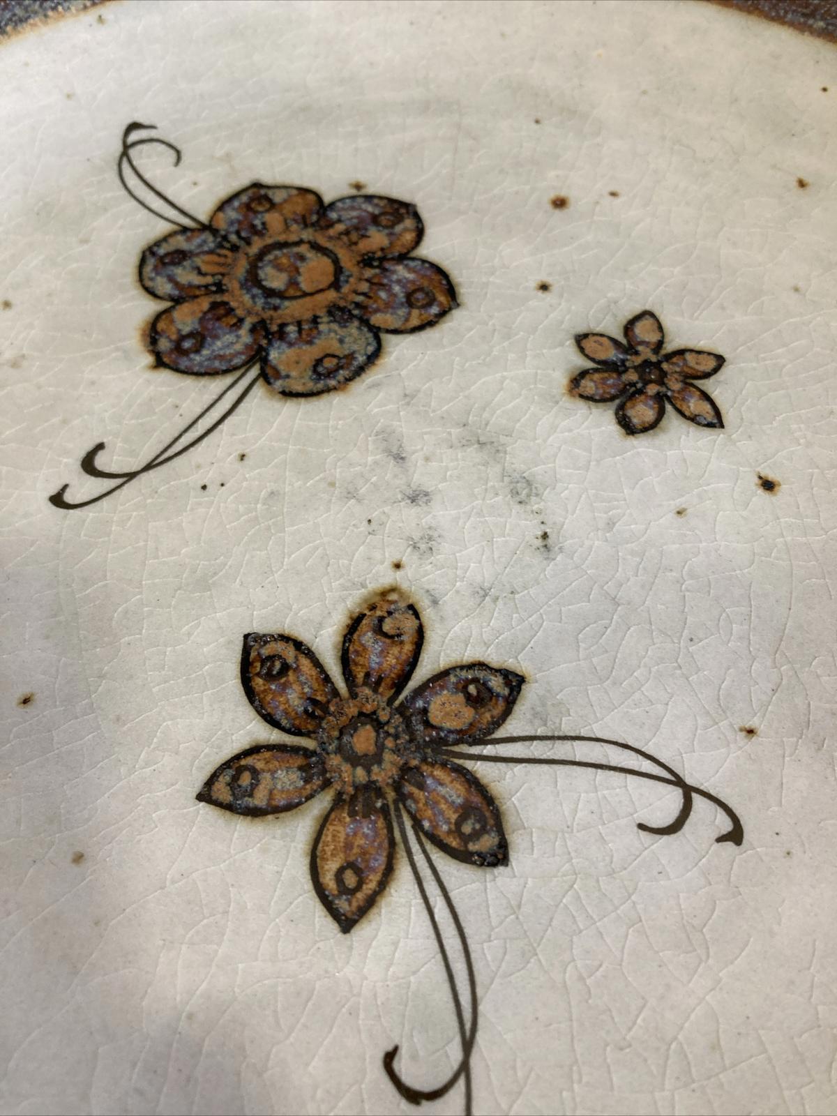Vintage Ken Edwards Tonala Pottery Plate – Hand-Painted Vera Cruz Flowers – 11"