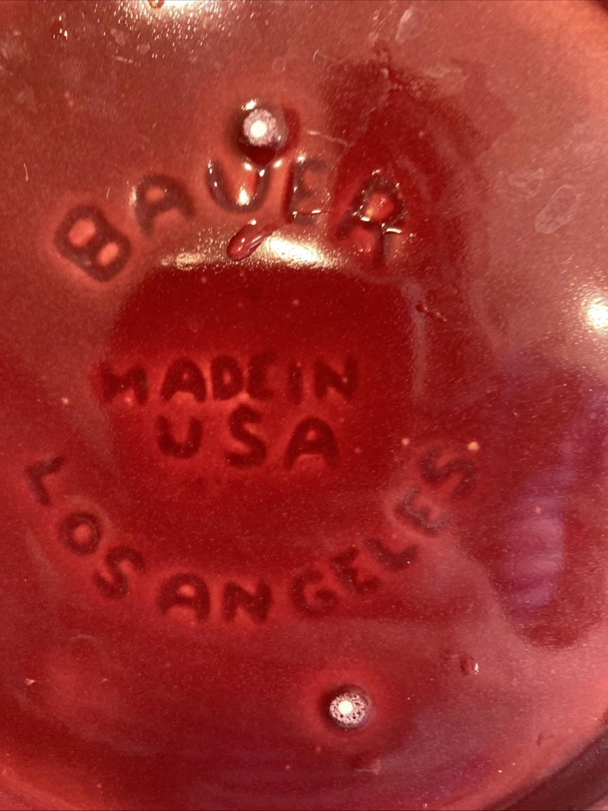 Set of 7 Bauer Pottery Monterey Moderne Red Luncheon Plates – Cranberry 9.5"