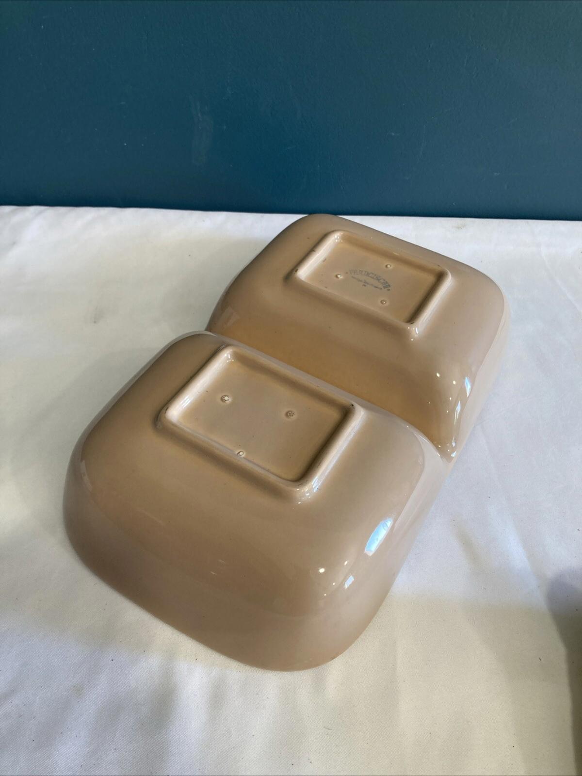 Vintage Franciscan MCM Divided Serving Dish Tan Retro Vegetable Dish