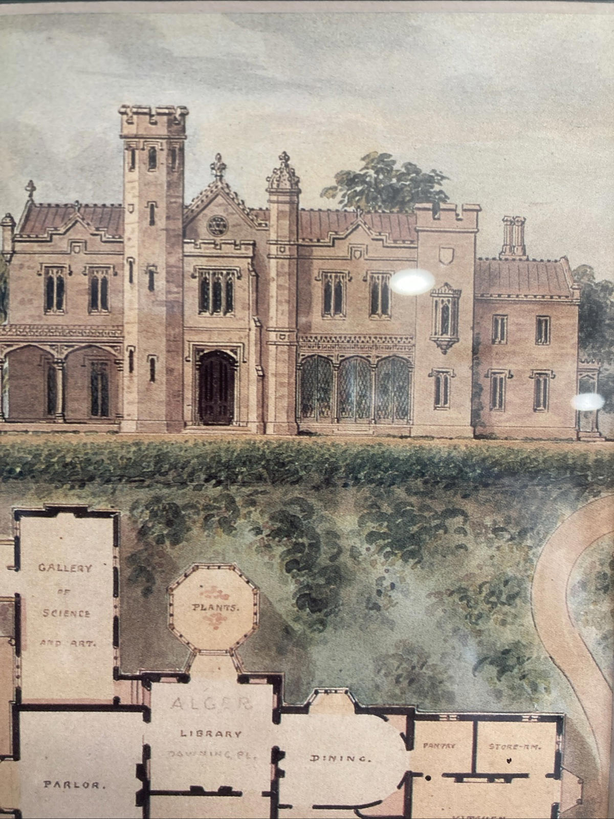 Alexander Jackson Davis Castle Print – Framed Architect House Drawing